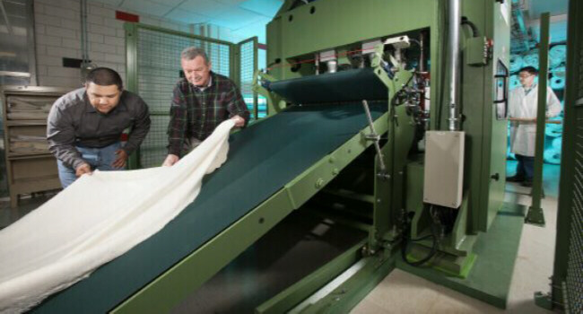 Cotton Quality and Innovation nonwoven fabric pilot unit has developed cotton fabrics for disposable diapers, craft quilting, and parachute material and disposable wipes.