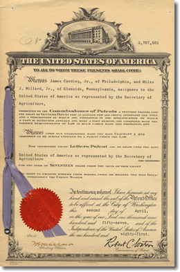 Patent certificate 
